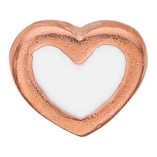 Christina Collect Rose Gold Plated 925 Sterling Silver Emaille Heart Kleines rosevergoldetes Herz mit weißer Emaille, Modell 603-R3